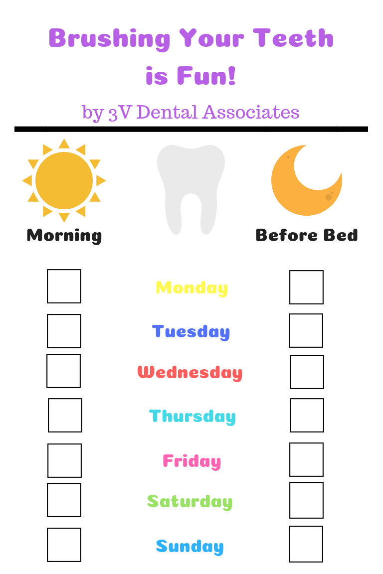 Printable Teeth Brushing Schedule For Kids 3v Dental 2 3V Dental
